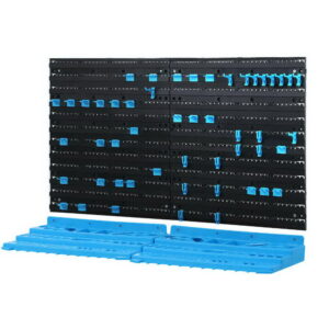 Garage Tool Organizer Rack Wrench Holder 50pc Storage Pegboard Adjustable Blue