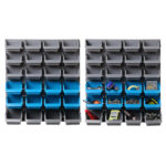 Wall Mounted Storage Bin Rack 48 Bins Organiser Detachable Heavy Duty 96kg Capacity