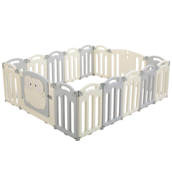 Foldable Baby Playpen 16 Panel Toddler Safety Fence Activity Centre HDPE 60cm