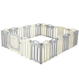 Foldable Baby Playpen 20 Panel Toddler Safety Fence Activity Centre HDPE 60cm