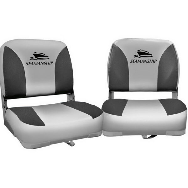 Swivel Folding Boat Seats Set of 2 Grey UV Resistant All Weather Comfort 13cm