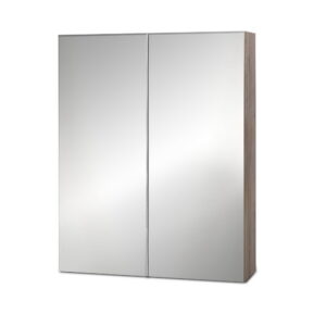 Bathroom Mirror Cabinet 600x720mm Oak Finish Adjustable Shelves Eco Friendly