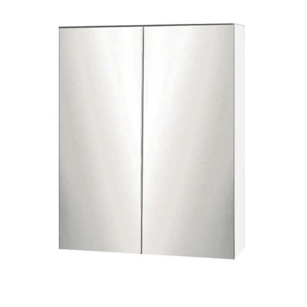 Bathroom Mirror Cabinet White High Gloss 600x720mm Adjustable Shelves Eco Friendly