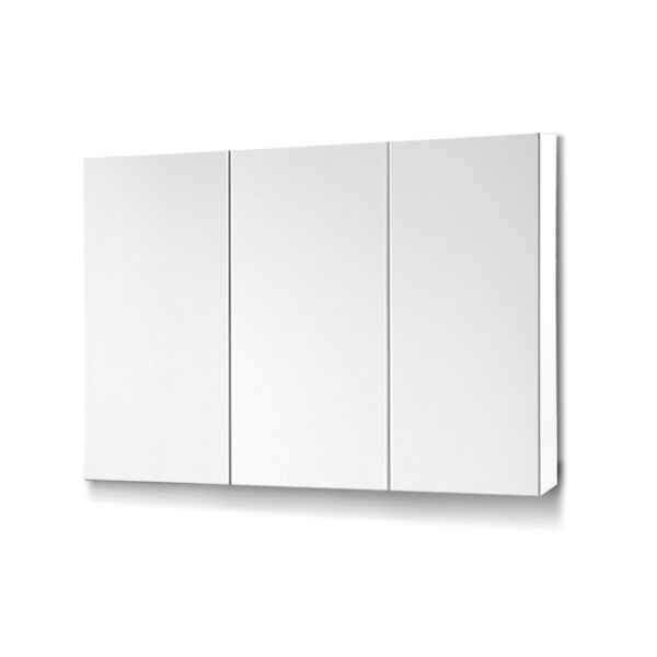 White Bathroom Vanity Mirror Cabinet High Gloss Adjustable Shelves 900x720mm