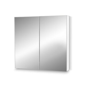 Bathroom Mirror Cabinet White High Gloss 750x720mm Adjustable Shelves Soft Close