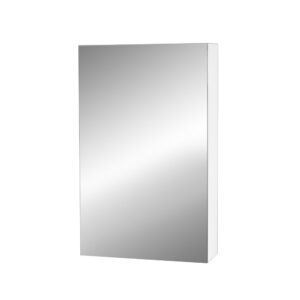 Bathroom Mirror Cabinet High Gloss White 450x720mm Adjustable Shelves Storage