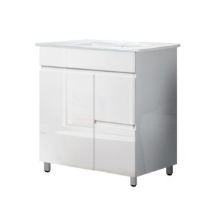 Freestanding Vanity Unit 765mm Ceramic Basin Cabinet Eco Friendly MDF High Gloss