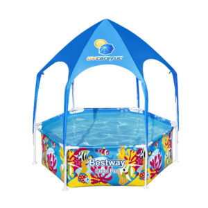 Kids Steel Frame Pool 183x51cm Canopy Mist Head UPF40+ 930L Play Swimming