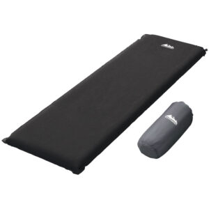 Self Inflating Camping Mattress 9.5cm Thick Air Bed Single Black with Carry Bag