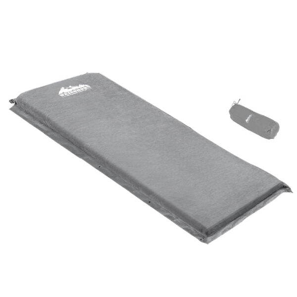 Self Inflating Camping Mat Single Size 9.5cm Thick Grey Foam Sleep Pad