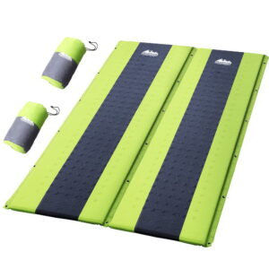 Double Self Inflating Camping Mattress 190x128cm 2.5cm Foam Green Pad