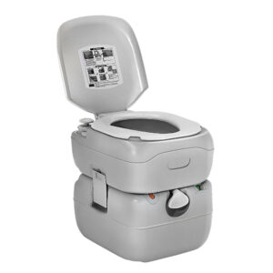 Camping Toilet 22L Portable Freshwater 14L Capacity 80 Flushes Easy Clean Gray