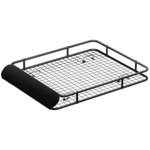 Universal Car Roof Rack Cargo Carrier Steel Mesh Basket 123cm 80kg Capacity