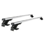 Aluminium Car Roof Rack Cross Bars 1450mm Adjustable 90kg Load Silver Carrier