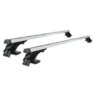 Aluminium Car Roof Rack Cross Bars 1450mm Adjustable 90kg Load Silver Carrier