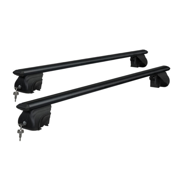 Aluminium Car Roof Rack Cross Bars 126cm Adjustable Anti Theft Black