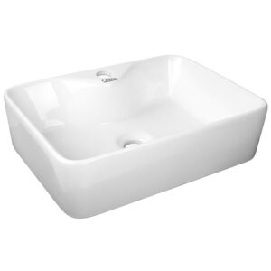 Ceramic Rectangle Sink Bowl High Gloss Nano Glazed Heat Resistant White 48cm