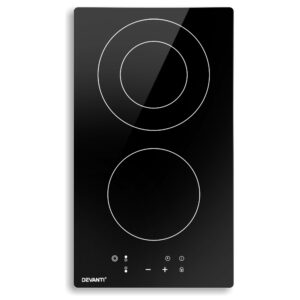 Ceramic Cooktop 30cm Touch Control 3 Zone 3200W 9 Level Timer Safety Lock Black