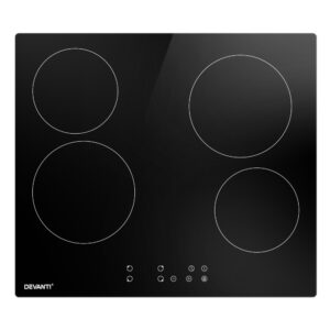 60cm Ceramic Cooktop Electric 4 Burner Stove Hob 6000W Touch Control Timer