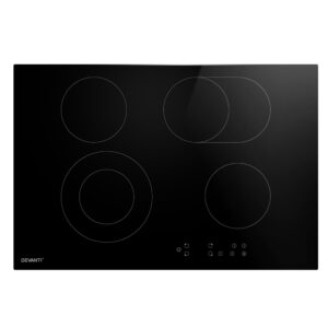 77cm Ceramic Electric Cooktop 4 Zone Dual Oval Touch Control 6600W Safety Lock