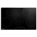 90cm Ceramic Cooktop Electric 5 Burner Stove 6 Zone Touch Control 8200W Black