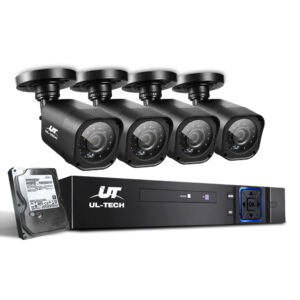 CCTV Security System 8CH DVR 1080P 4HD Cameras 2TB HDD Night Vision Motion Alert