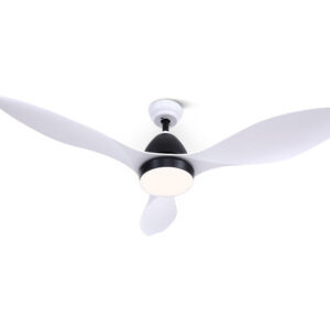 48 Ceiling Fan DC Motor 5 Speeds Remote 3 Color LED Light Timer Reversible White