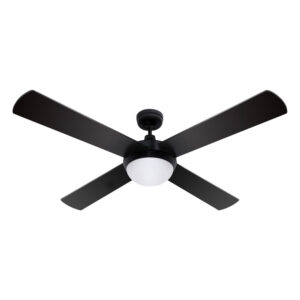 52 Ceiling Fan with Light Remote Control 3 Speed AC Motor Reversible Black