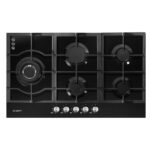 90cm Gas Cooktop 5 Burner Black Glass Stove LPG/NG Convertible Kitchen Cooker