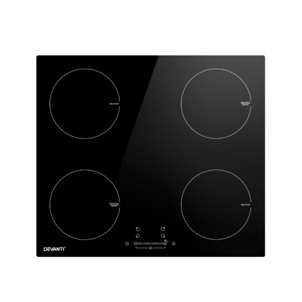 Induction Cooktop 60cm Ceramic 4 Zone Touch Control 7000W Safety Lock Timer