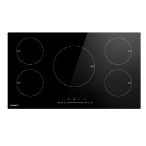 Induction Cooktop 90cm Ceramic 5 Zone LED Touch Control 9300W Safety Features