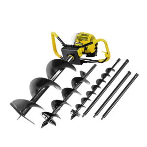 80CC Petrol Post Hole Digger 2 Stroke Auger Borer  Depth w/ Extensions & Bits