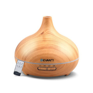 Aroma Diffuser 300ml Ultrasonic Humidifier LED Light Wood Grain 4 in 1