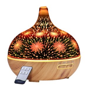 Aromatherapy Diffuser 3D LED Night Light Humidifier Purifier 400ml Remote Control