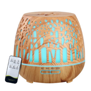 Aroma Diffuser Ultrasonic Humidifier 400ml Wood Grain LED Remote Control