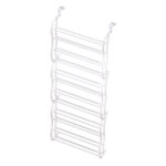 12 Tier Shoe Rack Wall Mounted Storage 24 Pairs Metal Plastic White Organizer