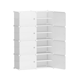 Shoe Storage Organizer 8 Cube DIY Cabinet White Portable Rack Ventilated Design