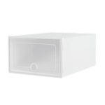 12 Stackable Shoe Storage Boxes 5kg Capacity Ventilated Foldable Clear White