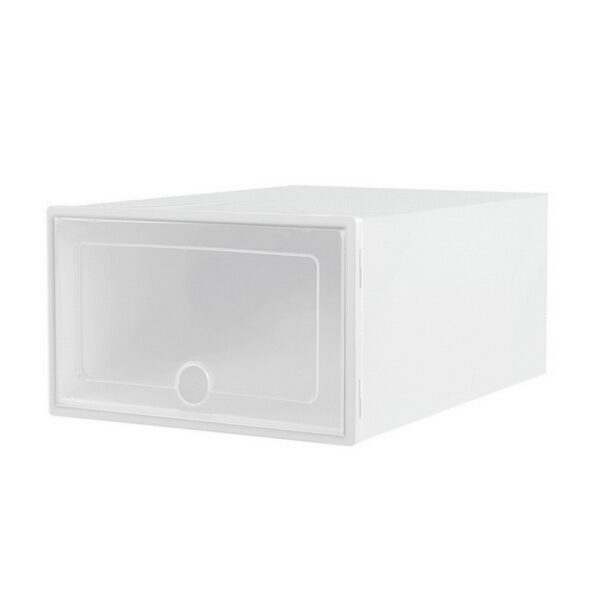 12 Stackable Shoe Storage Boxes 5kg Capacity Ventilated Foldable Clear White