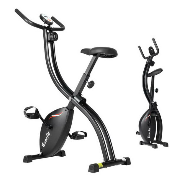 Exercise Bike Folding Magnetic X Bike 8 Level Resistance Adjustable Seat LCD