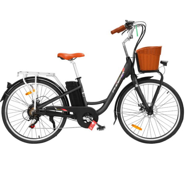 Electric Bike 26 City eBike 250W Brushless Motor 40km Range 6 Speed LED Light