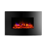 Electric Fireplace Heater 2000W Wall Mount Realistic 3D Flame Remote Control