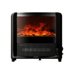 Electric Fireplace Heater 2000W 3D Flame Effect Portable Timer Indoor Black