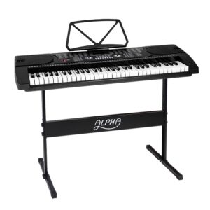 61 Key Keyboard LED Display 255 Timbres Rhythms Teaching Function Stand Included