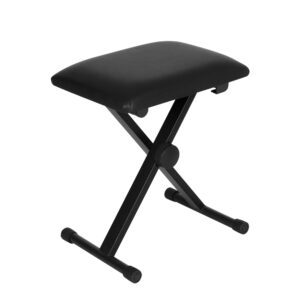 Adjustable Piano Stool Extra Thick Foam Padded Keyboard Bench Black 40x40cm