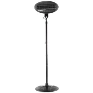 Electric Patio Heater 2000W Infrared 3 Settings Adjustable Height IP34