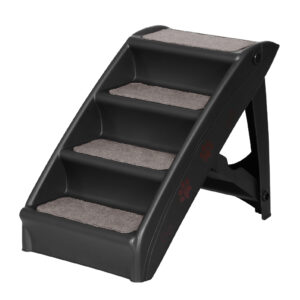 Dog Ramp Steps Portable Foldable Non Slip for Pets 76KG Capacity Black