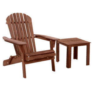 Adirondack Chair Set Wooden Folding High Back Table Portable Eco Friendly Lounge