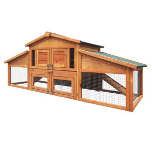 Wooden Pet Hutch Chicken Coop Rabbit Cage Large Outdoor Run 169x52x72cm Waterproof