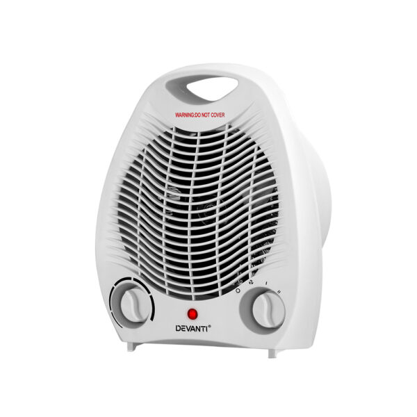 Portable Electric Fan Heater 2000W 2 Heat Settings Overheat Protection 80 Characters